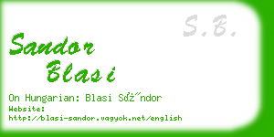 sandor blasi business card